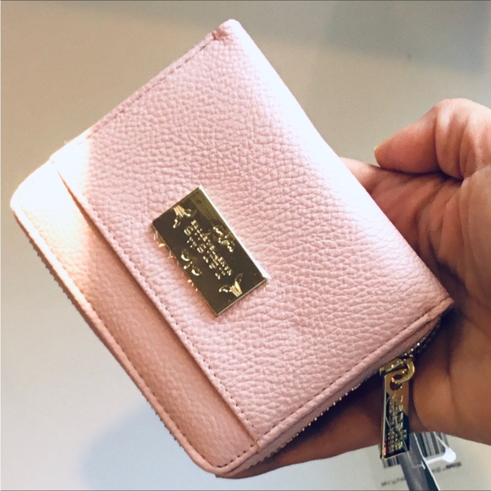 NWT Nanette Lepore Wallet Pebbled Vegan Leather Pink Zip - Picture 7 of 11